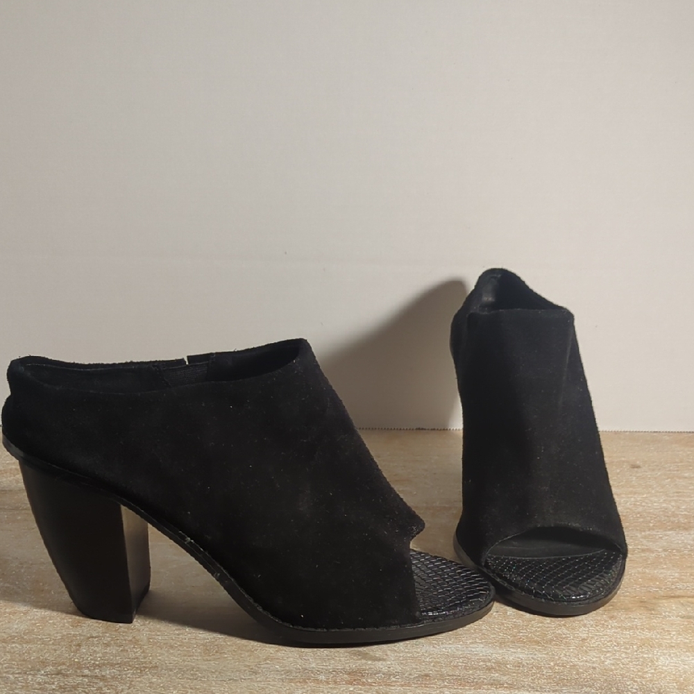 New Free People X Sol Sana Black Suede Open-Toe Heeled Mule Eur 39